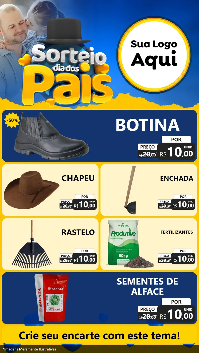 Modelo de TV para TV Vertical com o tema Sorteio Dia Dos Pais para Agropecuária