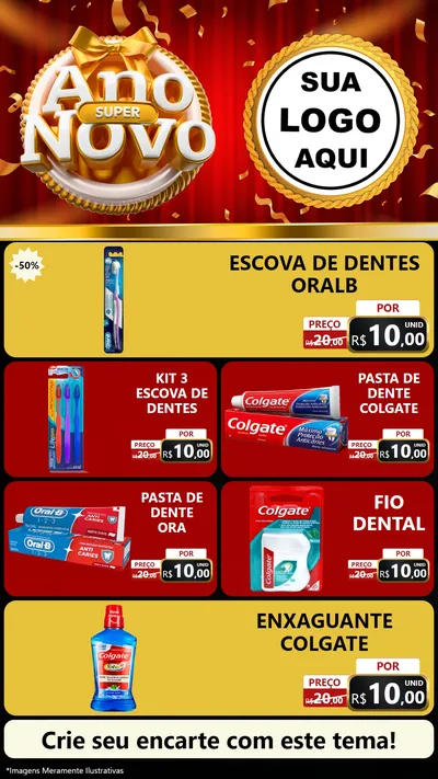 Modelo de TV para TV Vertical com o tema Super Ano Novo para Higiene Pessoal