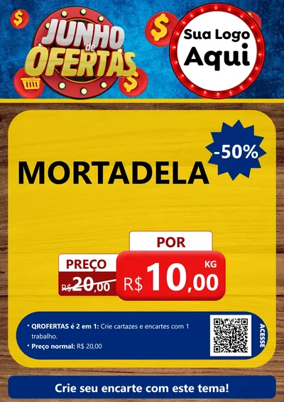 Modelo de Cartaz para Cartaz A4 Vertical com o tema Junho de Ofertas para Frios e Laticínios
