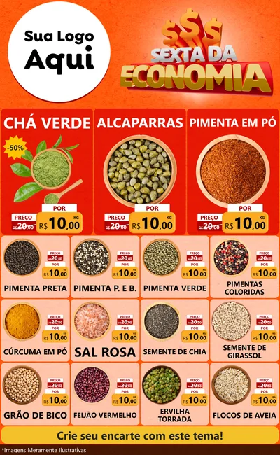 Modelo de Encarte para Encarte Grande com o tema Sexta da Economia para Produtos Naturais