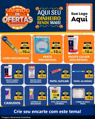 Modelo de Rede Social para Feed Instagram com o tema Sábado de Ofertas Imperdíveis para Embalagens