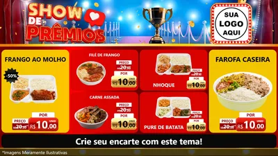 Modelo de TV para TV Horizontal com o tema Show de Prêmios para Restaurante