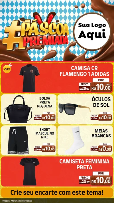 Modelo de TV para TV Vertical com o tema Páscoa Premiada para Roupas e acessórios