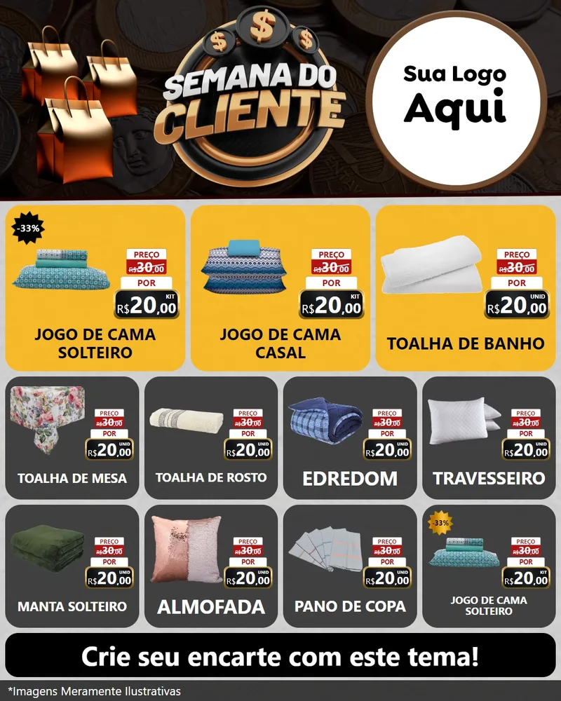 Modelo de Rede Social para Feed Instagram com o tema Semana do Cliente para Cama, Mesa e Banho