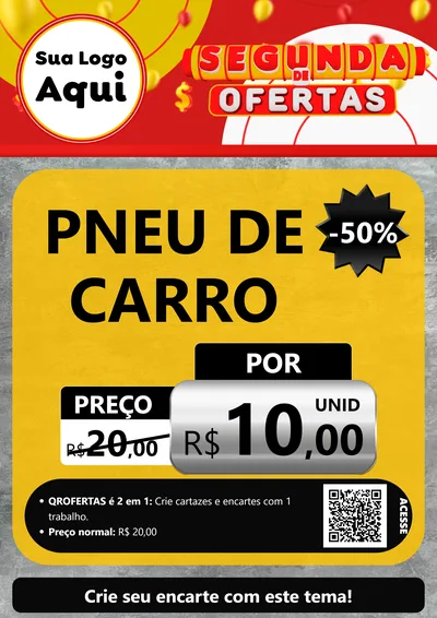 Modelo de Cartaz para Cartaz A4 Vertical com o tema Segunda de Ofertas para Auto peças