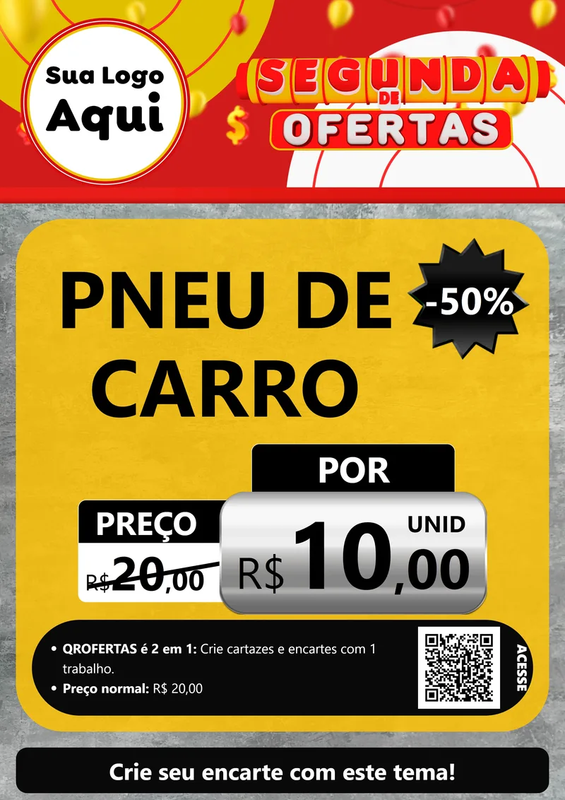 Modelo de Cartaz para Cartaz A4 Vertical com o tema Segunda de Ofertas para Auto peças