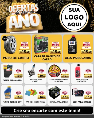 Modelo de Rede Social para Feed Instagram com o tema Ofertas de Fim de Ano para Auto peças