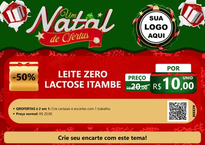 Modelo de Cartaz para Cartaz A4 Horizontal com o tema Um Natal de Ofertas para Frios e Laticínios
