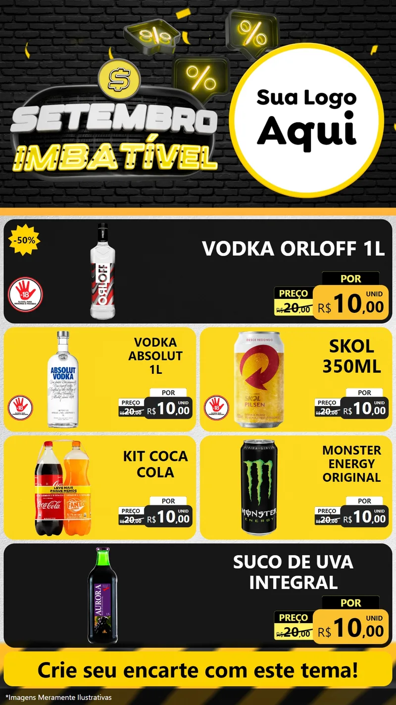 Modelo de TV para TV Vertical com o tema Setembro Imbatível para Distribuidora de bebidas