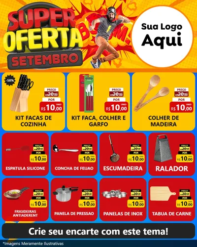 Modelo de Rede Social para Feed Instagram com o tema Super Oferta Setembro para Utilidades Domésticas