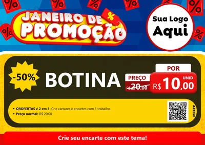 Modelo de Cartaz para Cartaz A4 Horizontal com o tema Janeiro de Promoção para Agropecuária