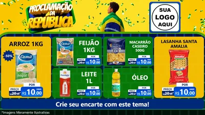 Modelo de TV para TV Horizontal com o tema Proclamação da República para Supermercado