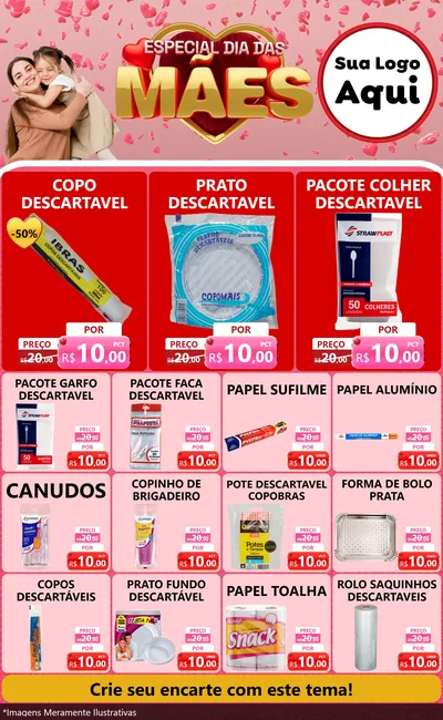 Modelo de Encarte para Encarte Grande com o tema Especial Dia Das Mães para Embalagens