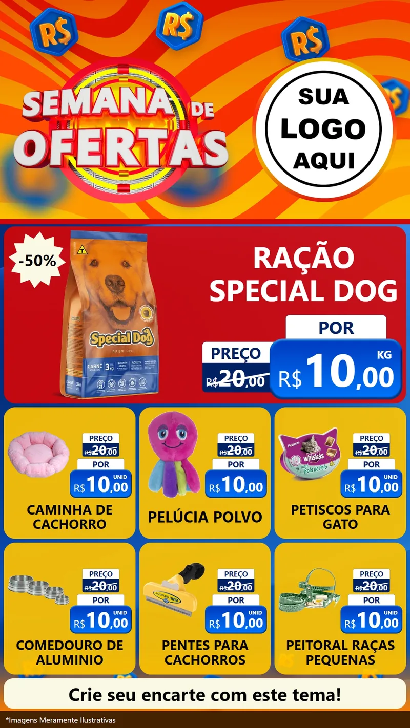 Modelo de Rede Social para Stories com o tema Semana de Ofertas para Pet Shop
