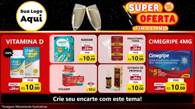 Modelo de TV para TV Horizontal com o tema Super Oferta Fim de Ano para Farmácia