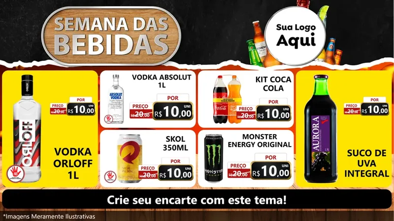 Modelo de TV para TV Horizontal com o tema Semana das Bebidas para Distribuidora de bebidas