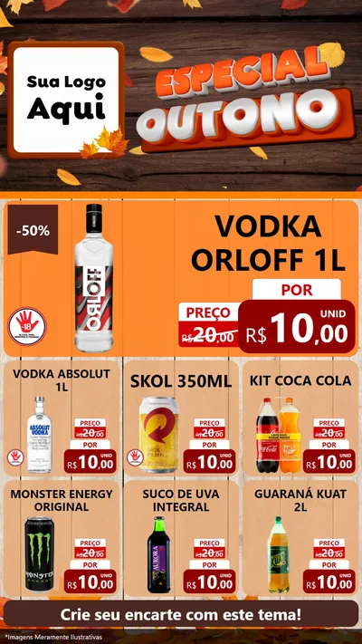 Modelo de Rede Social para Stories com o tema Especial Outono para Distribuidora de bebidas