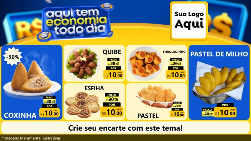 Modelo de TV para TV Horizontal com o tema Aqui Tem Economia Todo Dia para Salgadaria