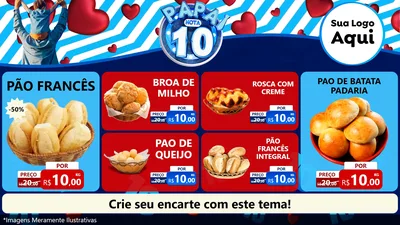 Modelo de TV para TV Horizontal com o tema Papai Nota 10 para Padaria