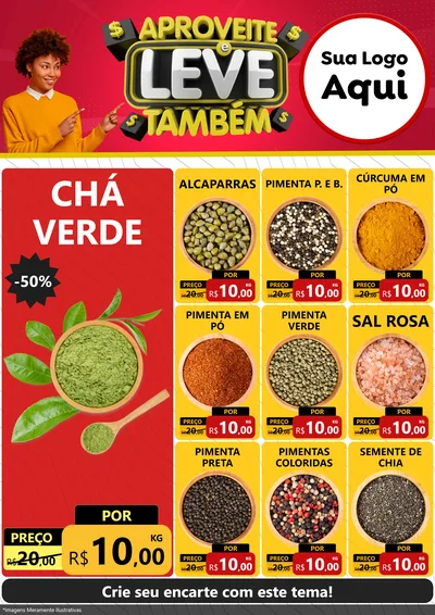 Modelo de Encarte para Encarte A4 Vertical com o tema Aproveite e Leve Também para Produtos Naturais