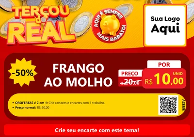 Modelo de Cartaz para Cartaz A4 Horizontal com o tema Terçou do Real para Restaurante