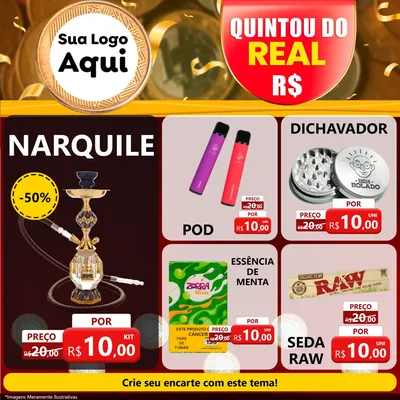 Modelo de Rede Social para Feed Facebook com o tema Quintou do Real para Tabacaria