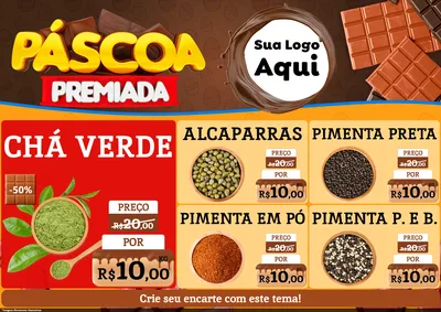 Modelo de Encarte para Encarte A4 Horizontal com o tema Páscoa Premiada para Produtos Naturais