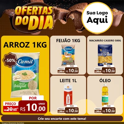Modelo de Rede Social para Feed Facebook com o tema Ofertas do Dia para Supermercado