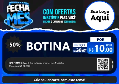 Modelo de Cartaz para Cartaz A4 Horizontal com o tema Fecha Mês para Agropecuária