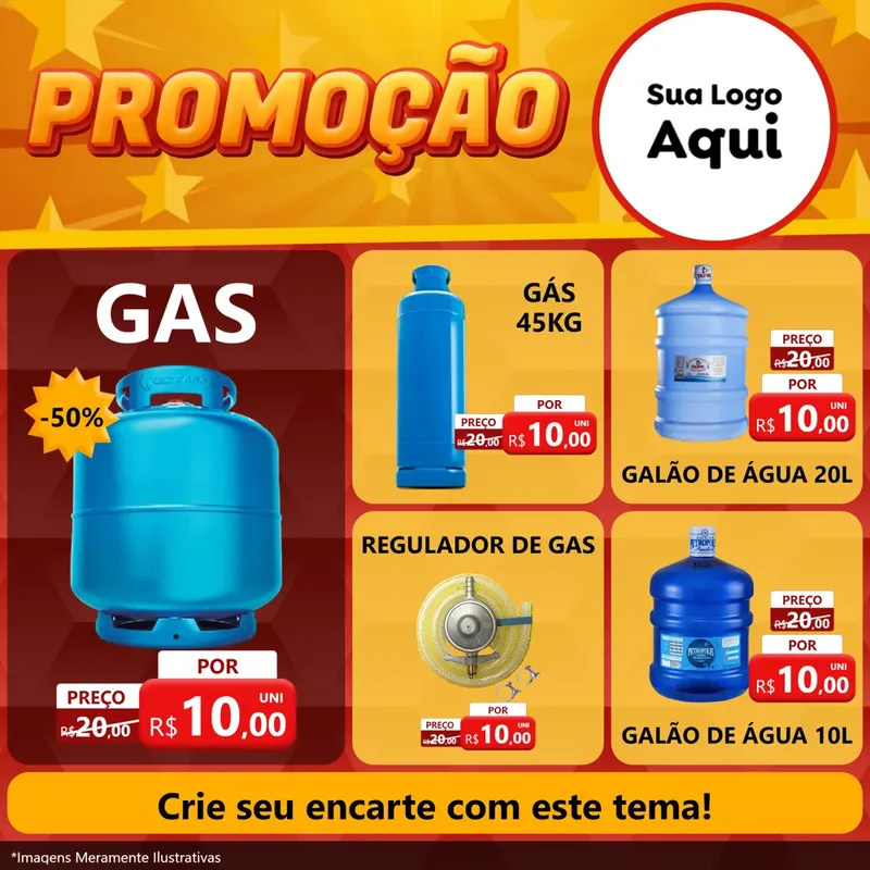 Modelo de Rede Social para Feed Facebook com o tema Promoção para Água e gás