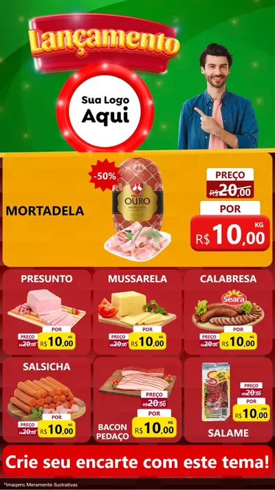 Modelo de Rede Social para Stories com o tema Lançamento para Frios e Laticínios