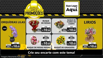 Modelo de TV para TV Horizontal com o tema Alerta de Promoções para Floricultura e jardim