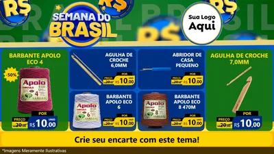 Modelo de TV para TV Horizontal com o tema Semana Do Brasil para Armarinho e Aviamentos