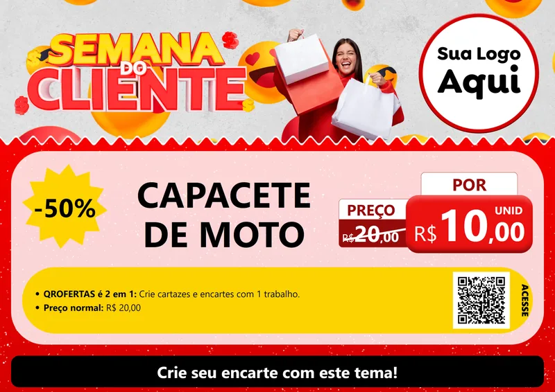 Modelo de Cartaz para Cartaz A4 Horizontal com o tema Semana do Cliente para Moto peças