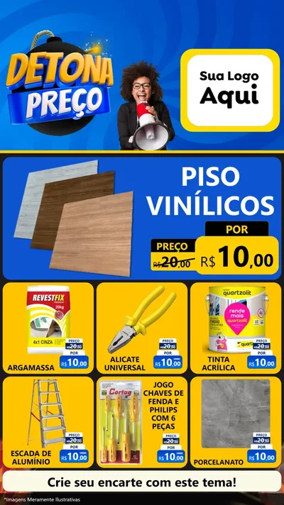 Modelo de Rede Social para Stories com o tema Detona Preços para Material para Construção