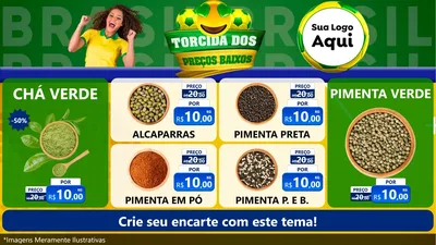 Modelo de TV para TV Horizontal com o tema Torcida dos Preços Baixos - Copa para Produtos Naturais