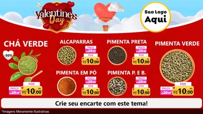 Modelo de TV para TV Horizontal com o tema Valentine's Day para Produtos Naturais