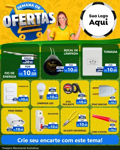 Modelo de Rede Social para Feed Instagram com o tema Semana de Ofertas - Copa para Materiais Elétricos