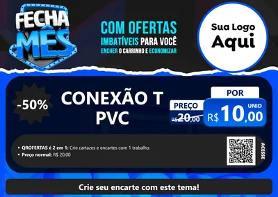 Modelo de Cartaz para Cartaz A4 Horizontal com o tema Fecha Mês para Tubos e conexões