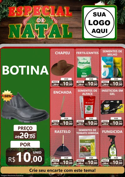 Modelo de Encarte para Encarte A4 Vertical com o tema Especial de Natal para Agropecuária