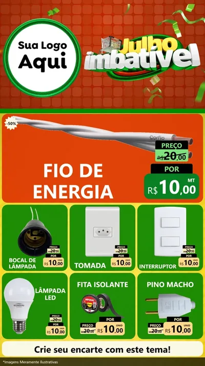 Modelo de Rede Social para Stories com o tema Julho Imbatível para Materiais Elétricos