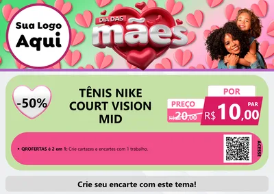 Modelo de Cartaz para Cartaz A4 Horizontal com o tema Dia das Mães para Calçados