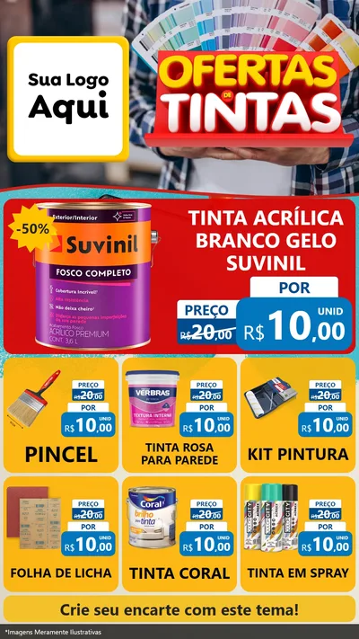 Modelo de Rede Social para Stories com o tema Ofertas de Tintas para Tintas e Ferramentas