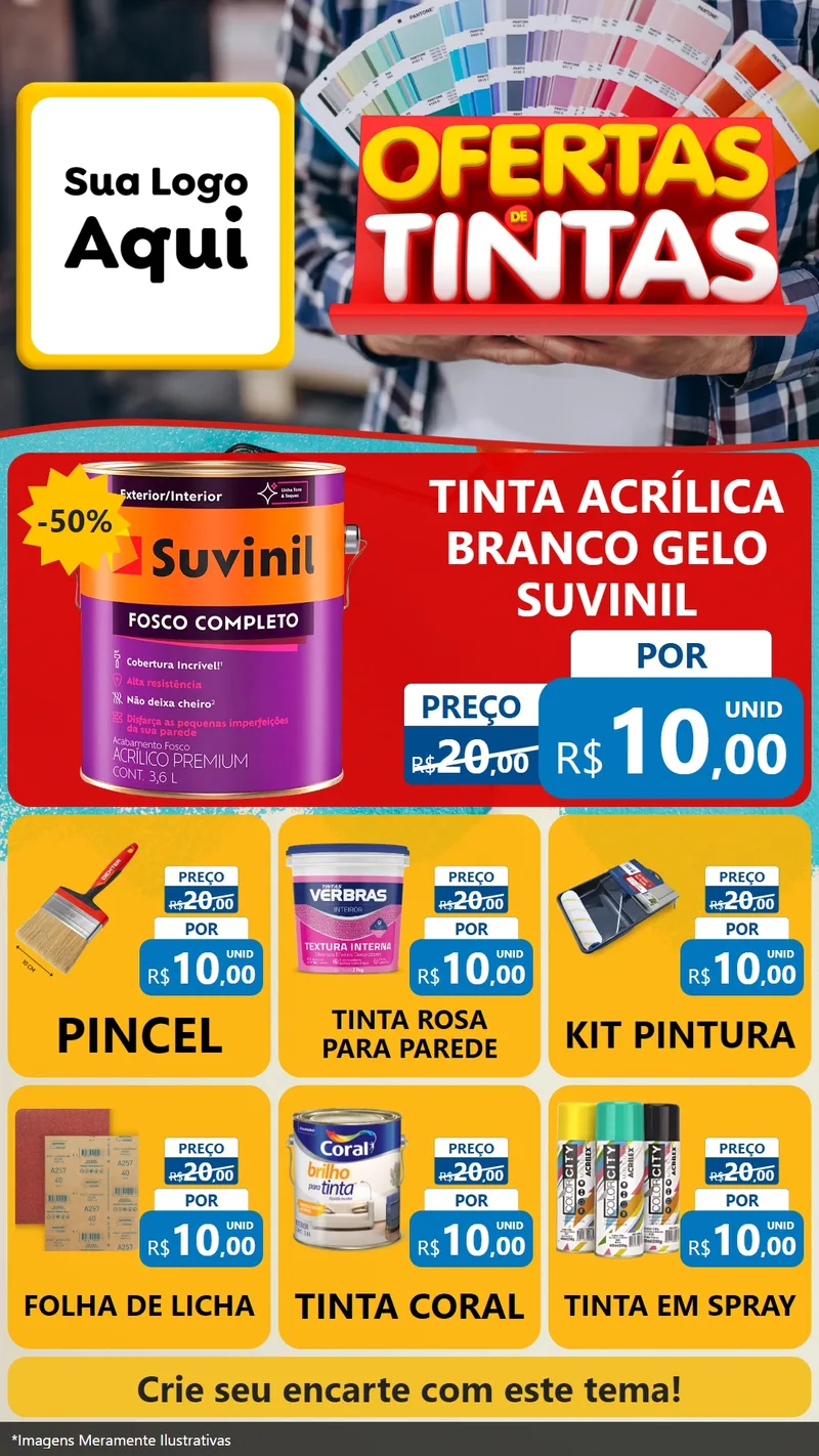 Modelo de Rede Social para Stories com o tema Ofertas de Tintas para Tintas e Ferramentas