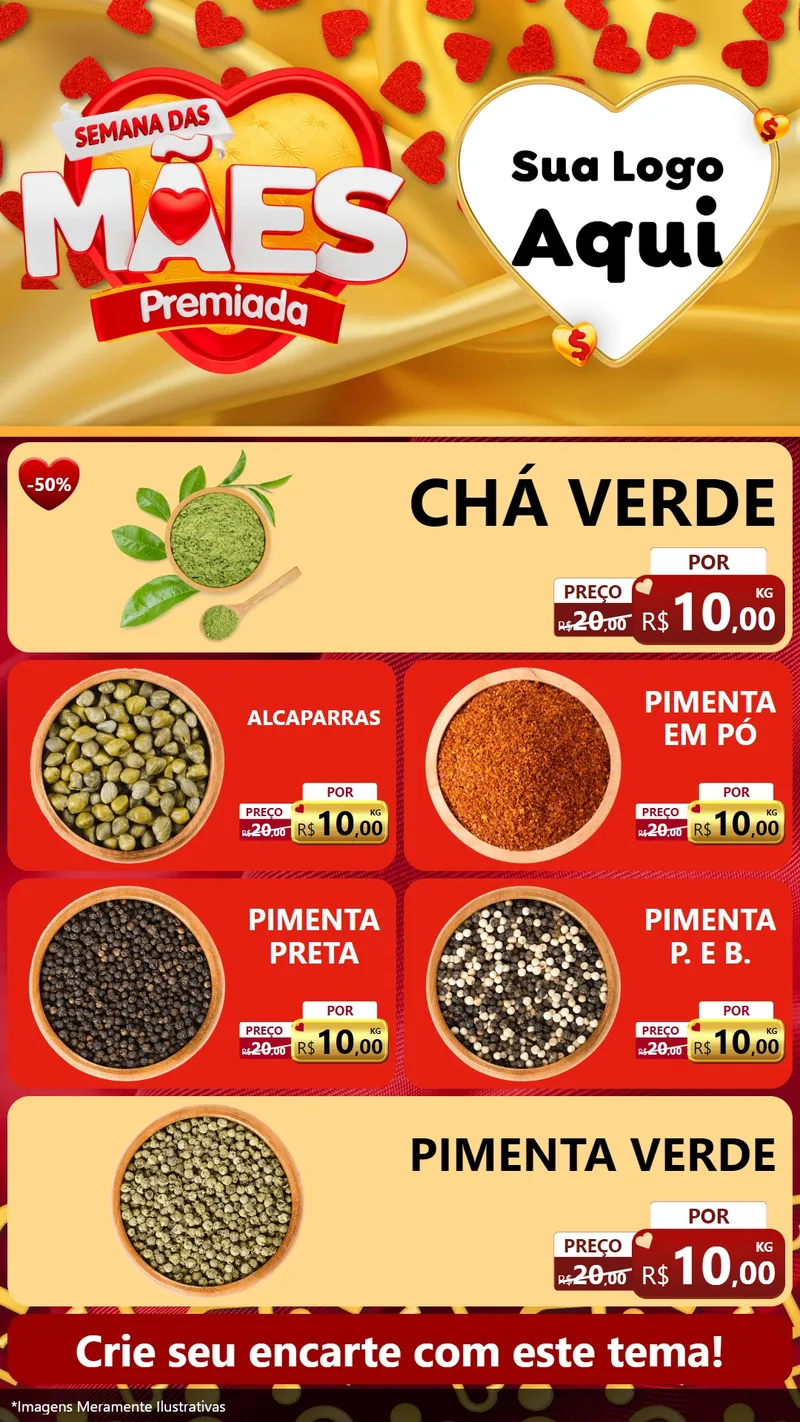 Modelo de TV para TV Vertical com o tema Semana das Mães Premiada para Produtos Naturais
