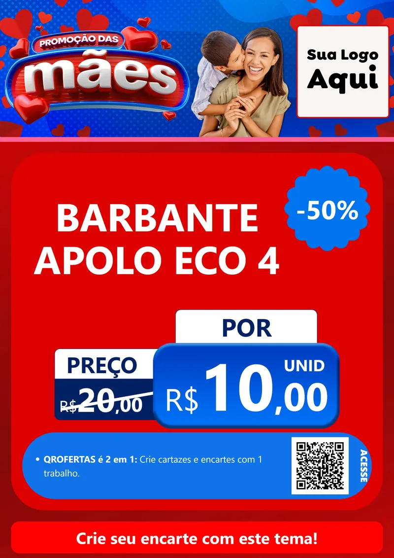 Modelo de Cartaz para Cartaz A4 Vertical com o tema Promoção das Mães para Armarinho e Aviamentos