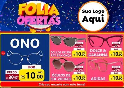 Modelo de Encarte para Encarte A4 Horizontal com o tema Folia de Ofertas para Óticas