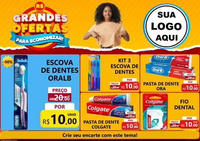 Modelo de Encarte para Encarte A4 Horizontal com o tema Grandes Ofertas Para Economizar! para Higiene Pessoal