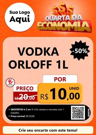 Modelo de Cartaz para Cartaz A4 Vertical com o tema Quarta da Economia para Distribuidora de bebidas