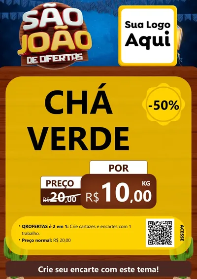 Modelo de Cartaz para Cartaz A4 Vertical com o tema São João Ofertas Imbatíveis! - Junina para Produtos Naturais